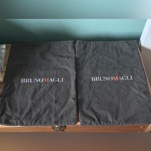 Bruno Magli Dust Bags Set of 2 Brown Shoe Bags 9x13 Luxury Storage